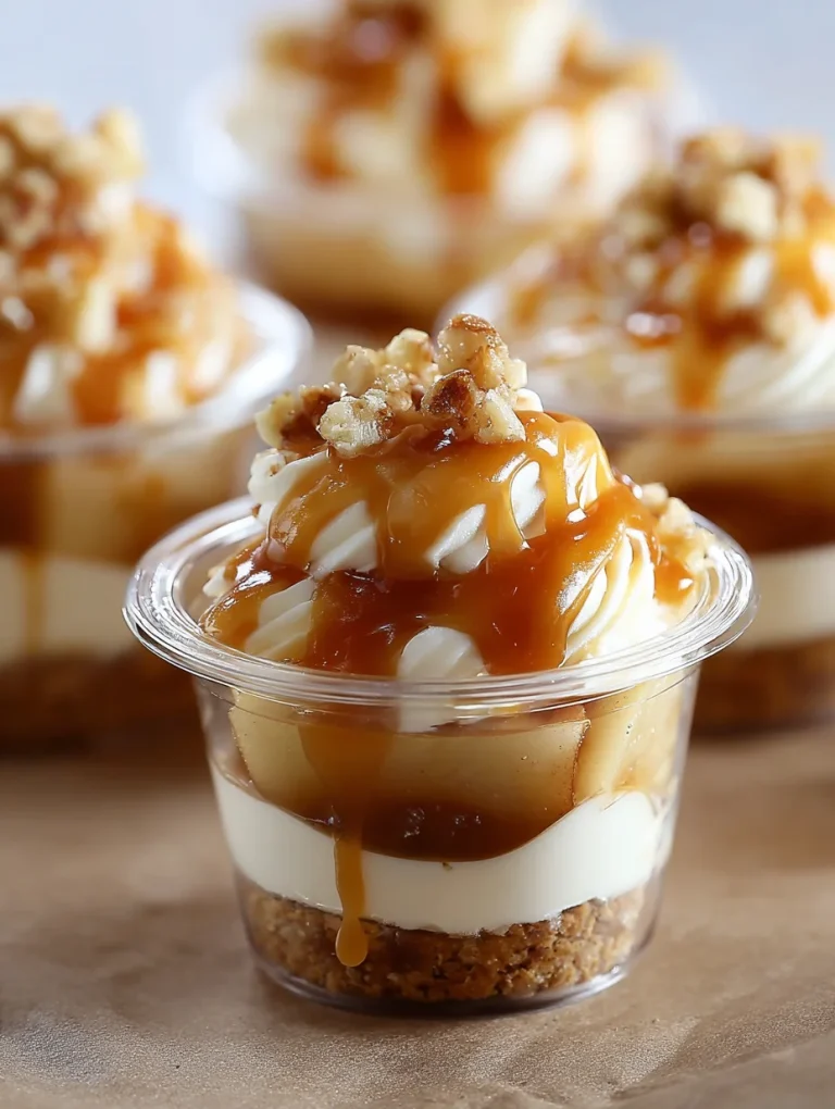 Caramel apple mini trifle jars