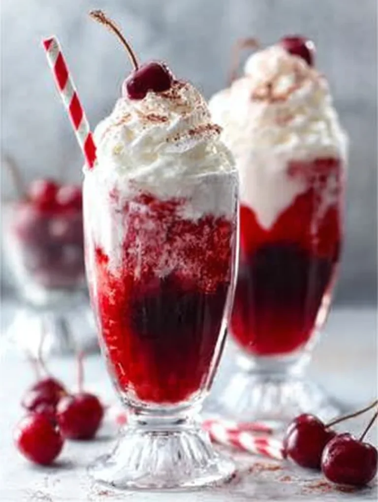 Cherry cocoa soda float sundae