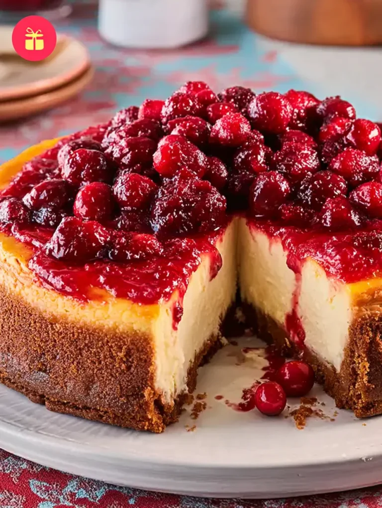 Creamy Cranberry Orange Cheesecake