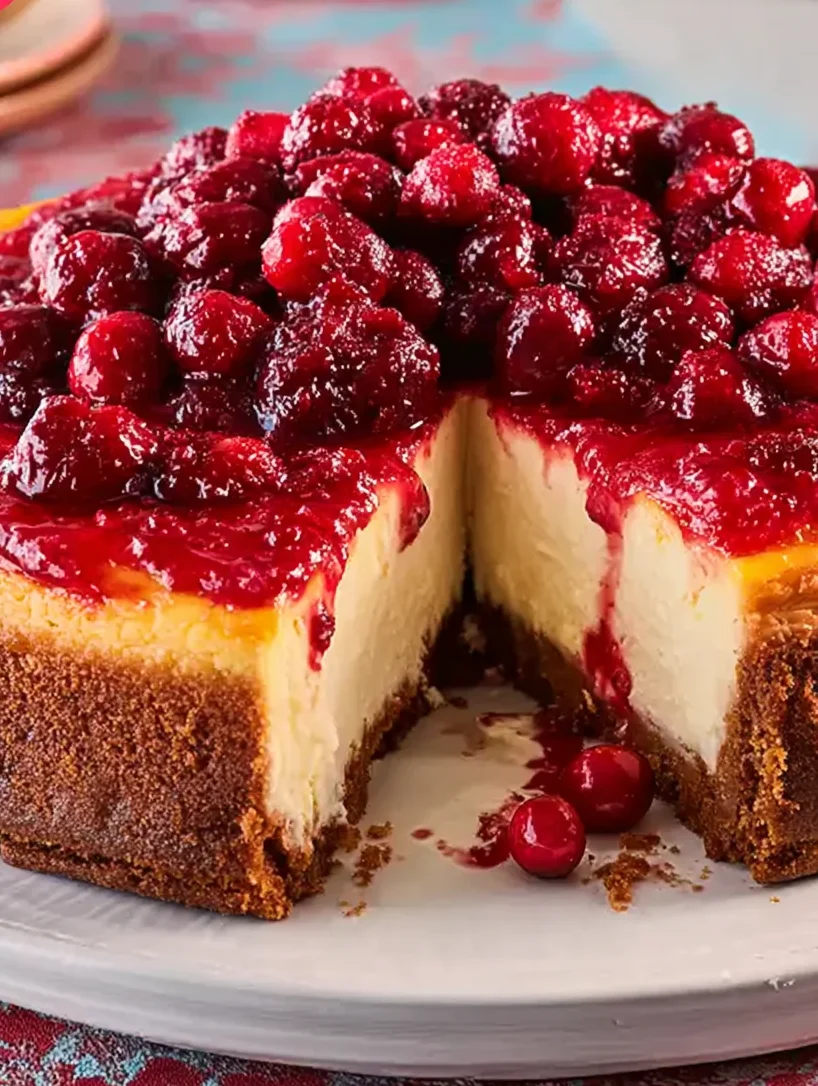 Creamy Cranberry Orange Cheesecake