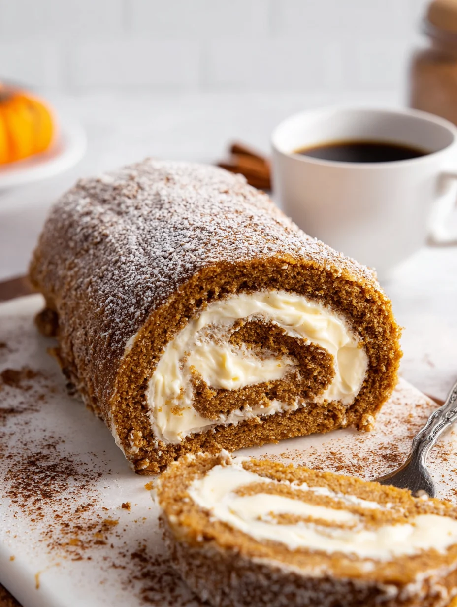 Creamy Pumpkin Spice Roll Cake