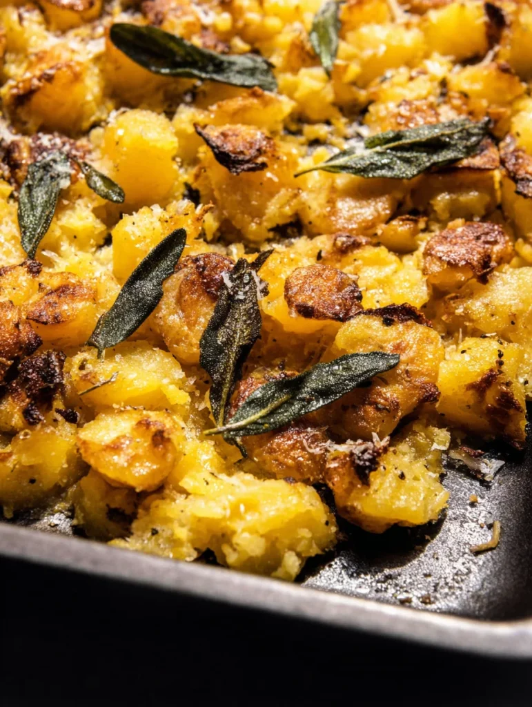 Crispy Brown Butter Sage Smashed Potatoes