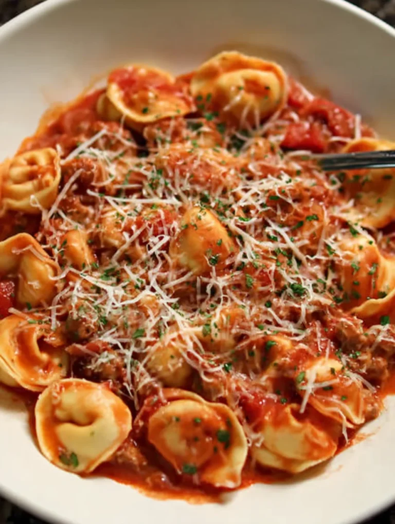 Crockpot Cheese Tortellini and Sausage