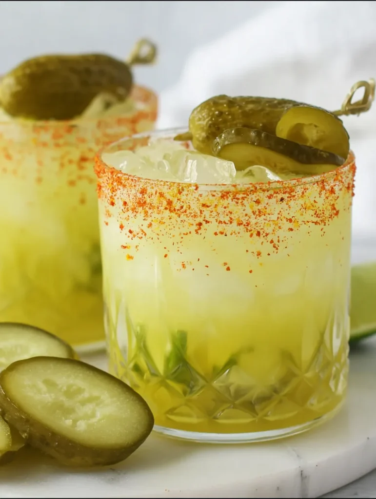 Dill pickle margarita float