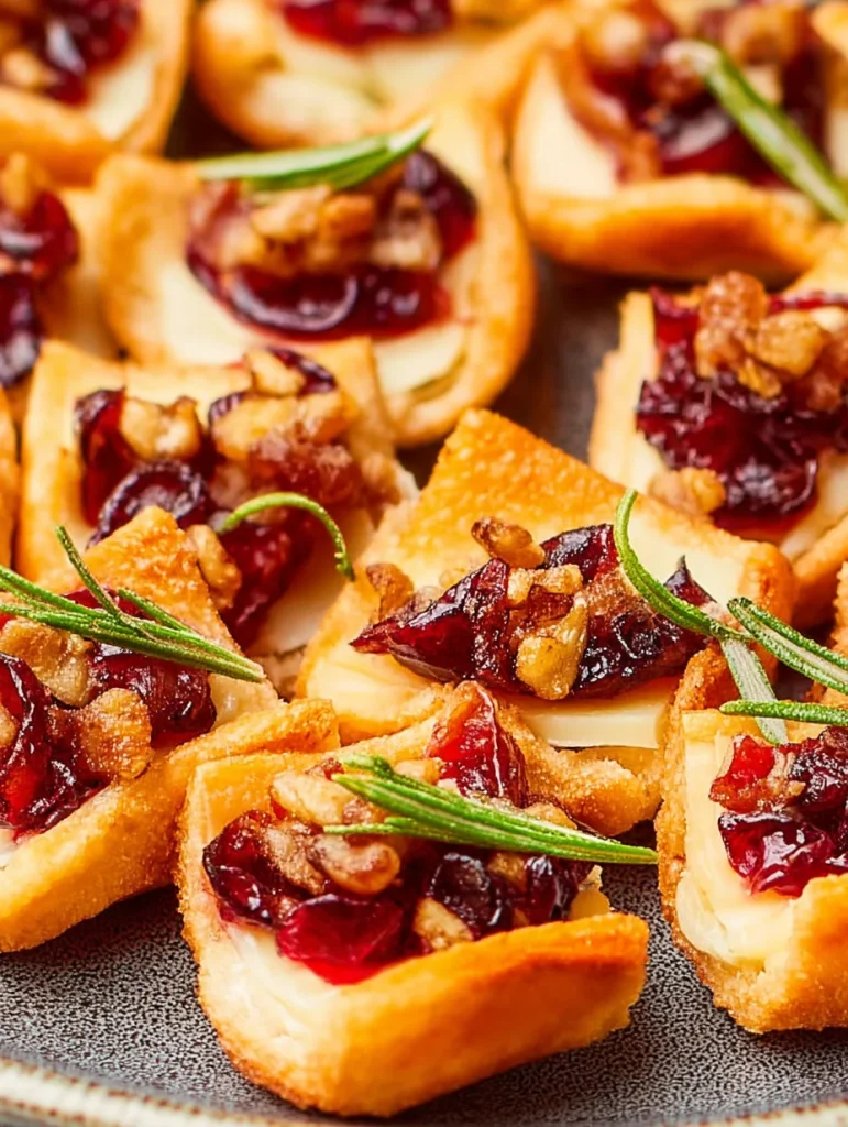 Festive Cranberry Brie Bites