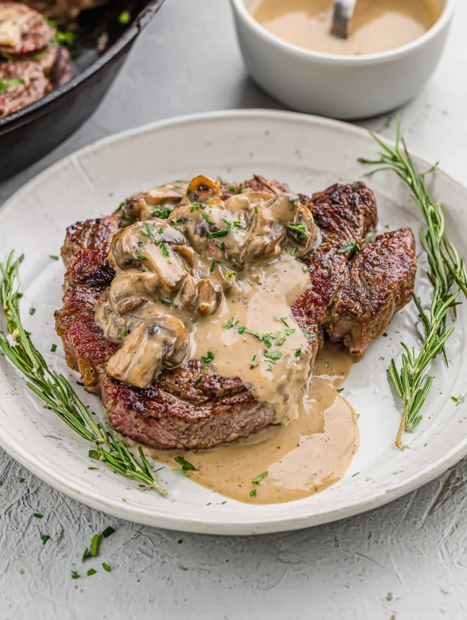 Garlic Butter Steak with Parmesan Cream Sauce
