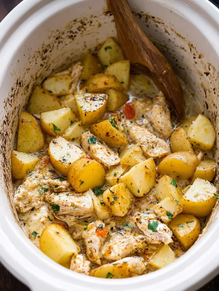 Garlic Parmesan Crockpot Chicken and Potatoes