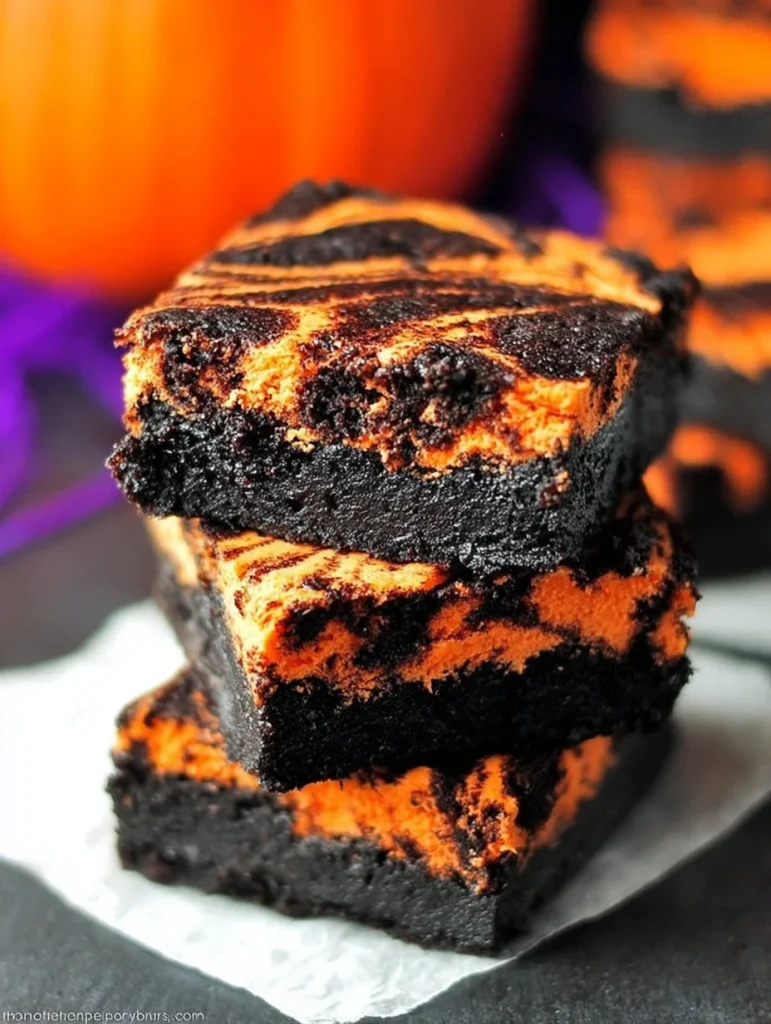 Halloween Cream Cheese Swirl Brownies