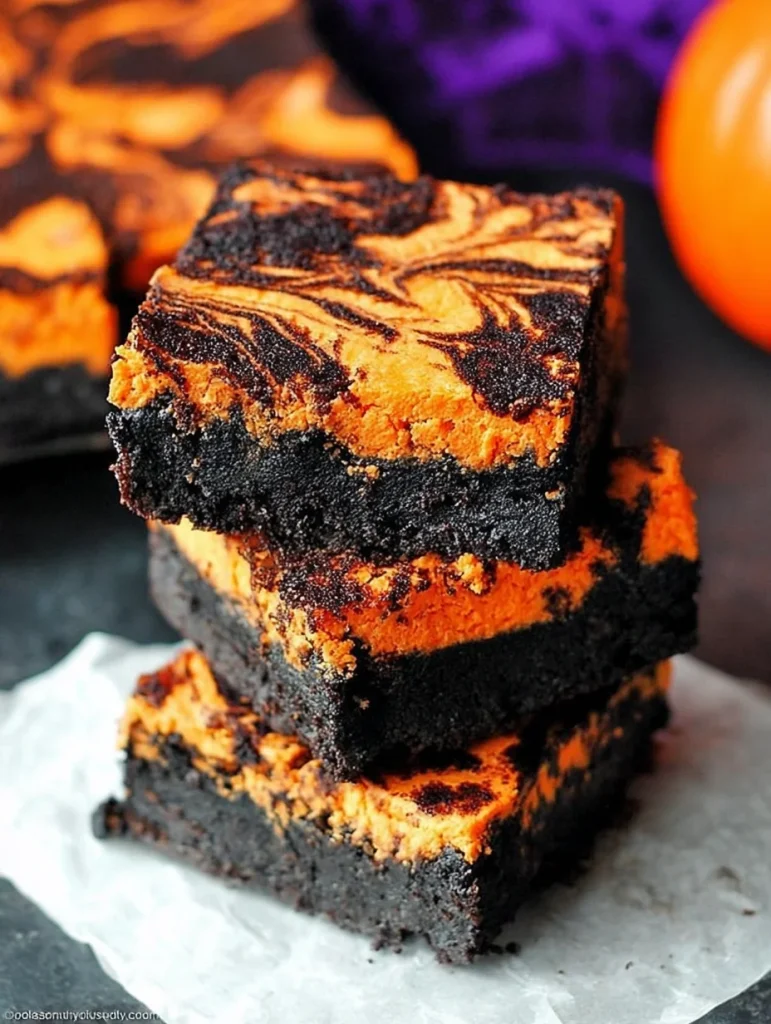 Halloween Cream Cheese Swirl Brownies