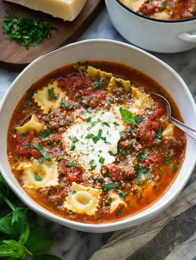 Italian Wedding Lasagna Soup