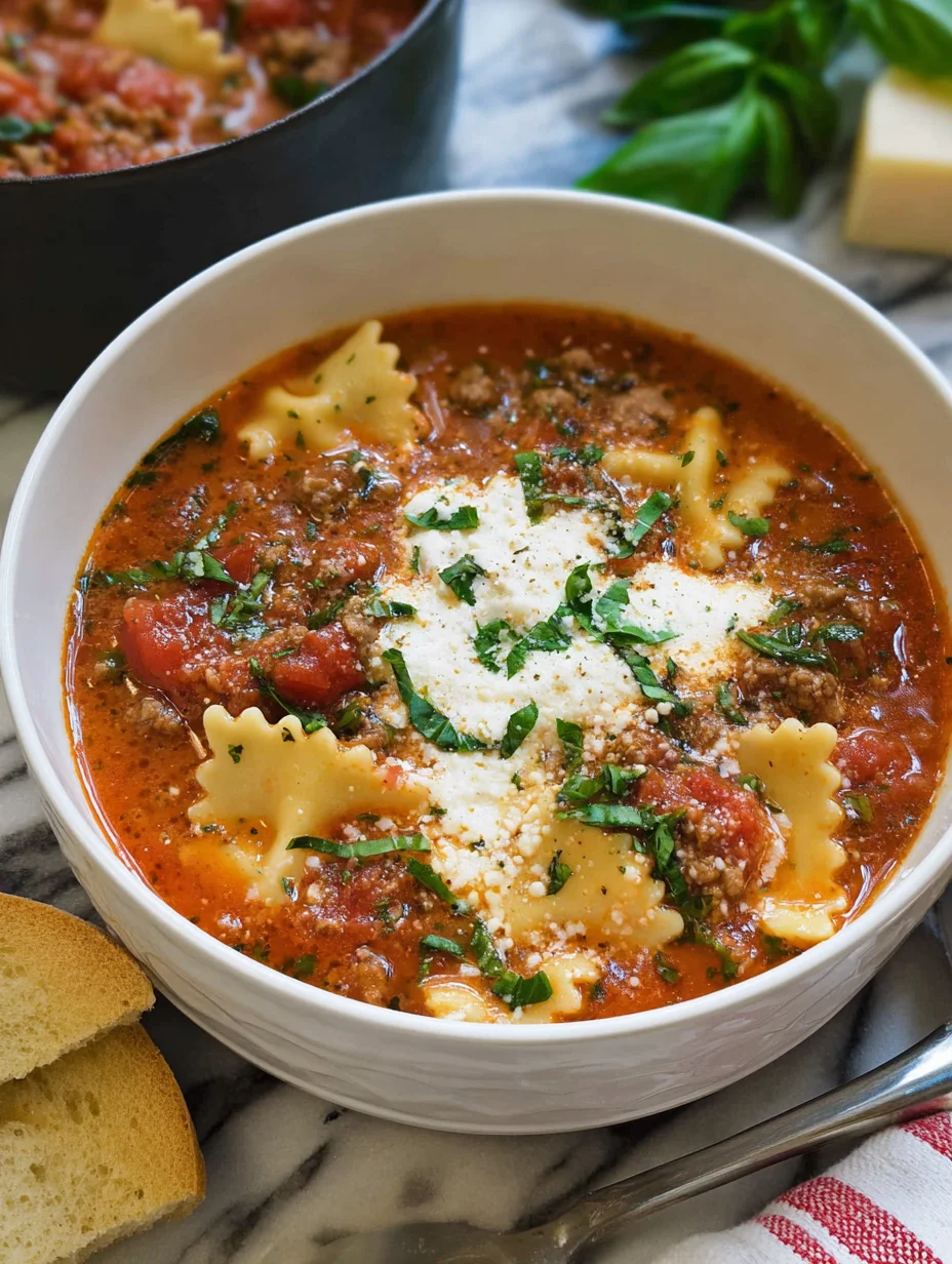 Italian Wedding Lasagna Soup