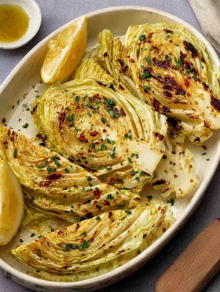 Lemon-Garlic Cabbage Wedges