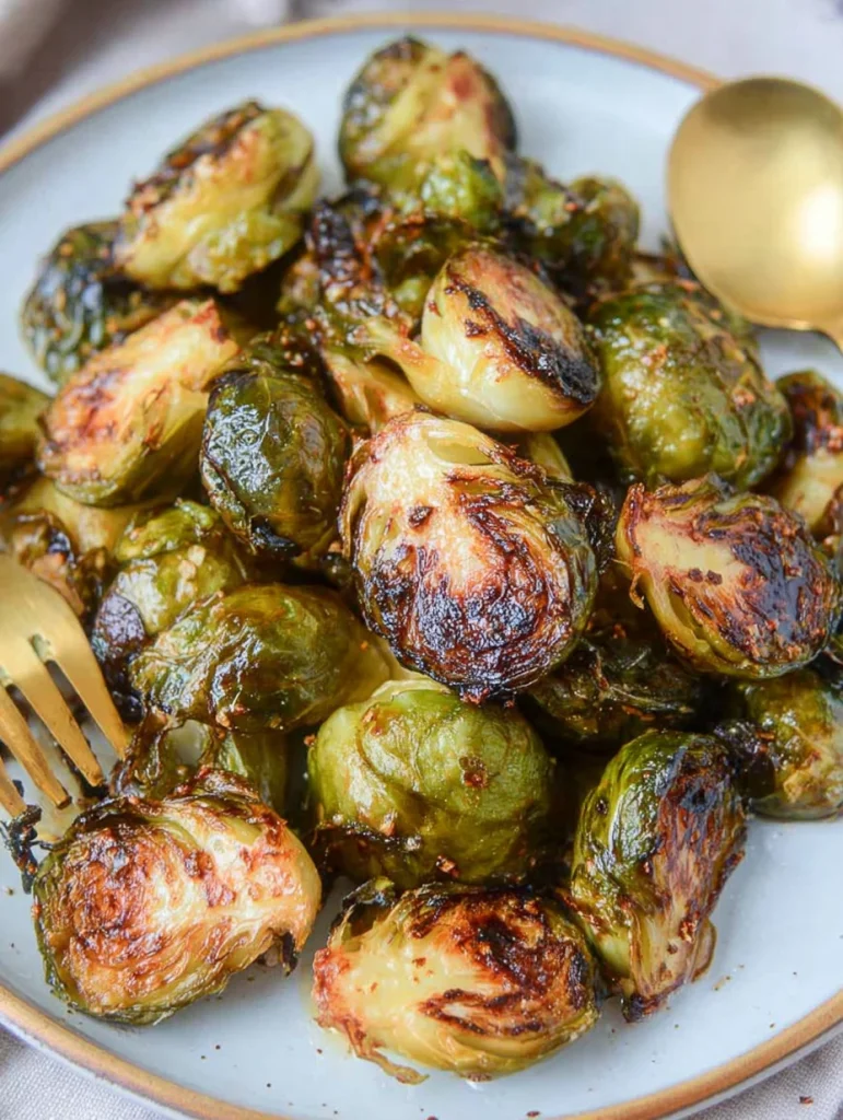 Maple Mustard Roasted Brussels Sprouts