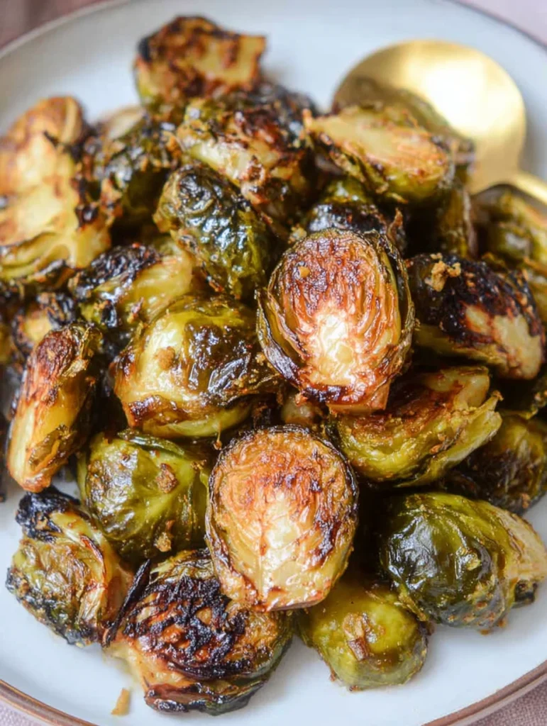 Maple Mustard Roasted Brussels Sprouts