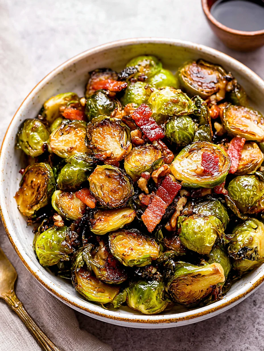 Maple Walnut Roasted Brussels Sprouts
