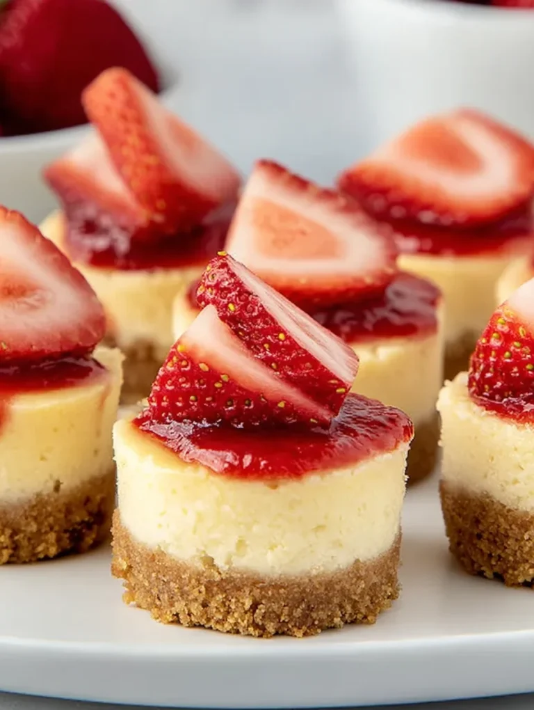 Mini Strawberry Basil Cheesecake Bites
