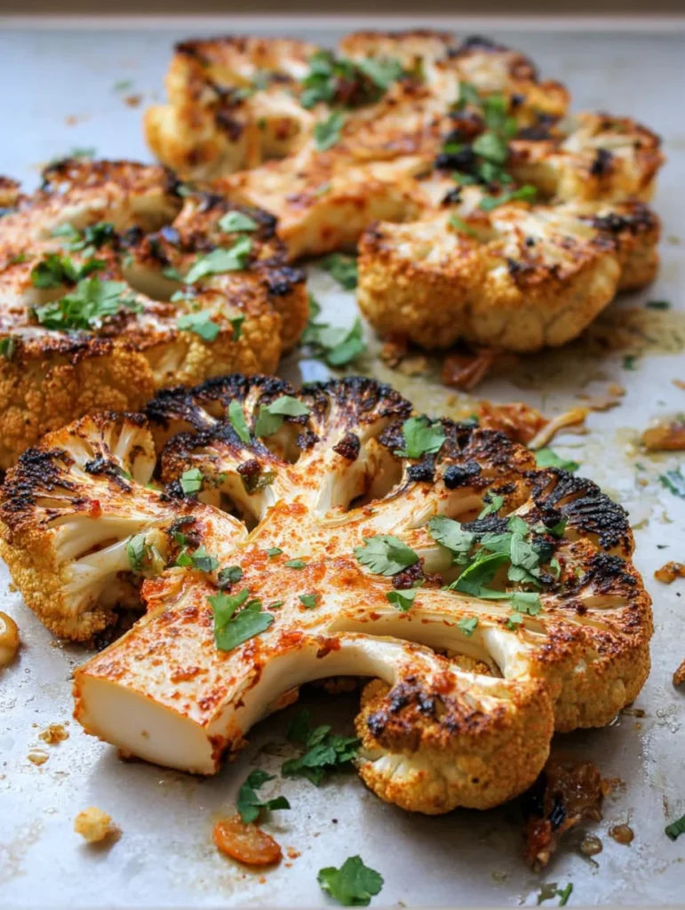 Pickle brine roasted cauliflower steaks