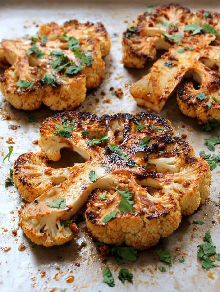 Pickle brine roasted cauliflower steaks