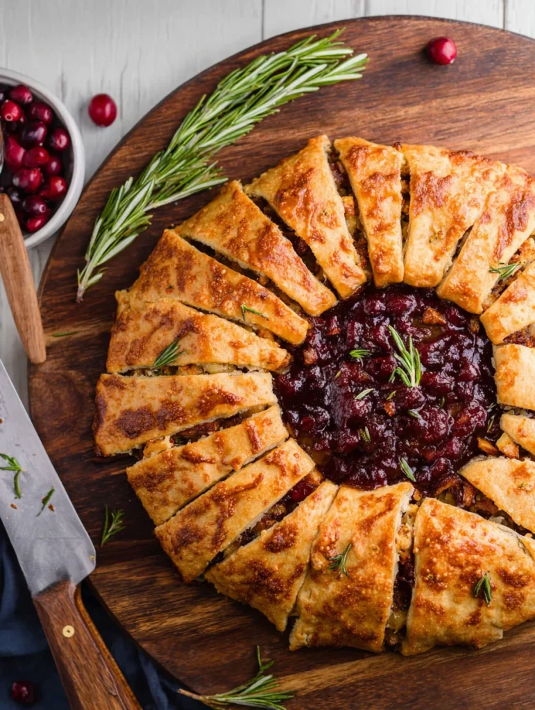 Pineapple Cranberry Brie Crescent Ring
