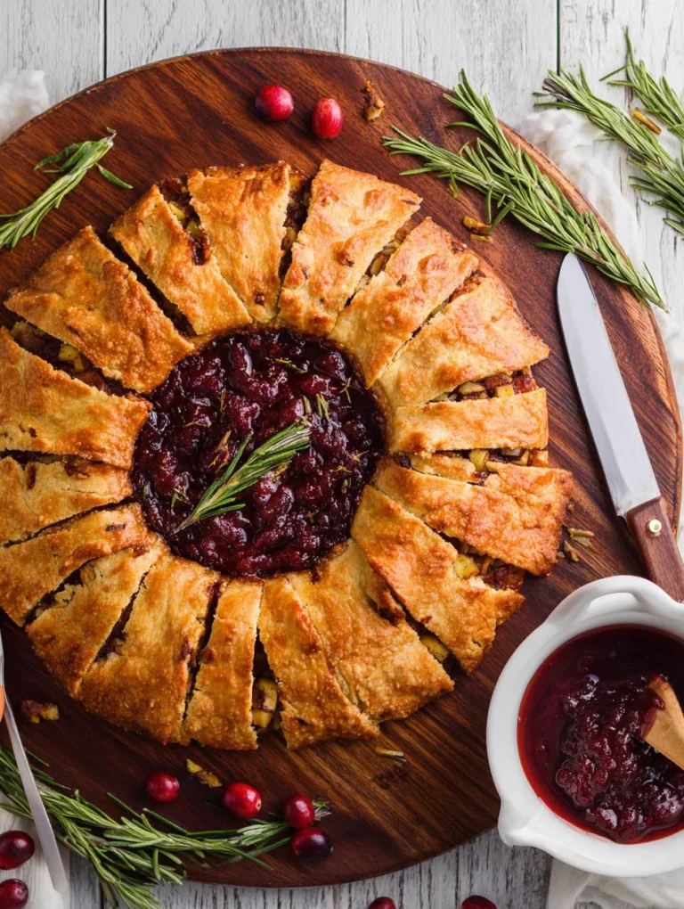 Pineapple Cranberry Brie Crescent Ring