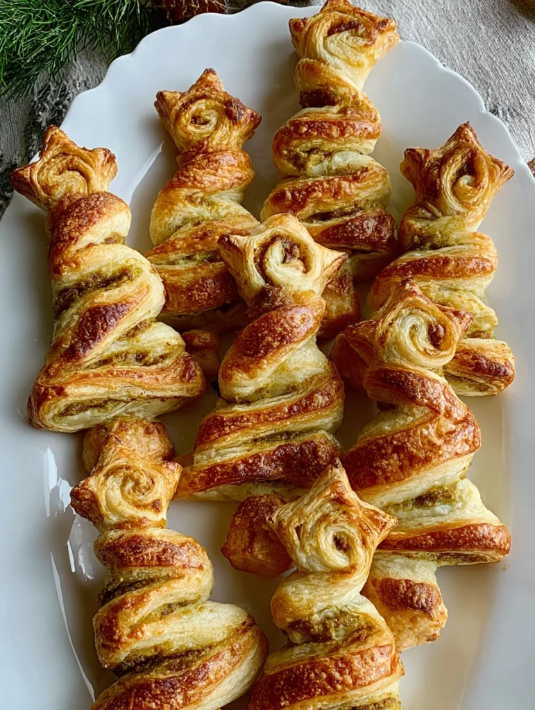 Puff Pastry Pesto Trees