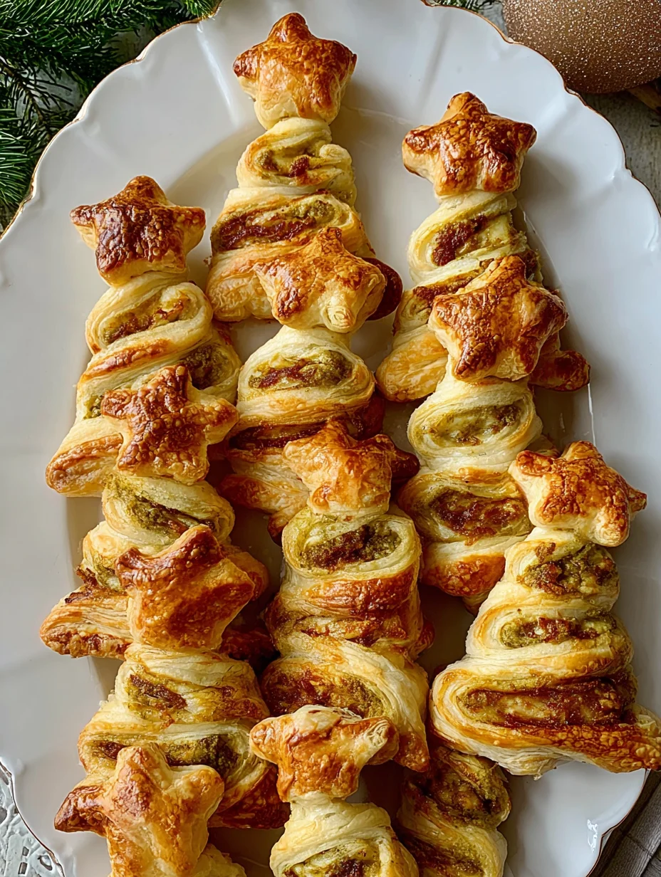 Puff Pastry Pesto Trees