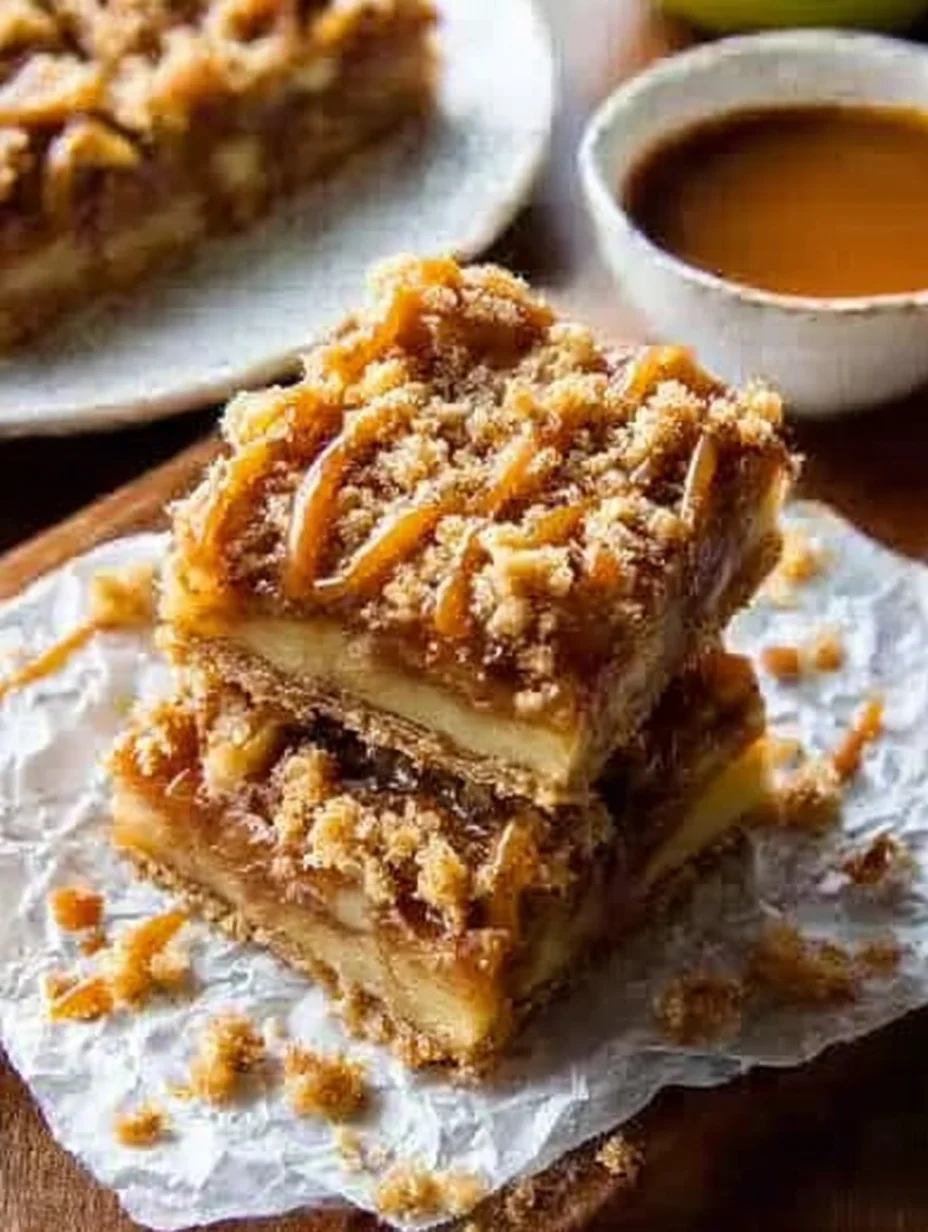 Salted Caramel Apple Bars for Fall