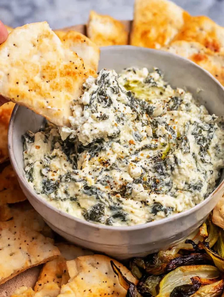 Spinach & Feta Dip with Roasted Veggies