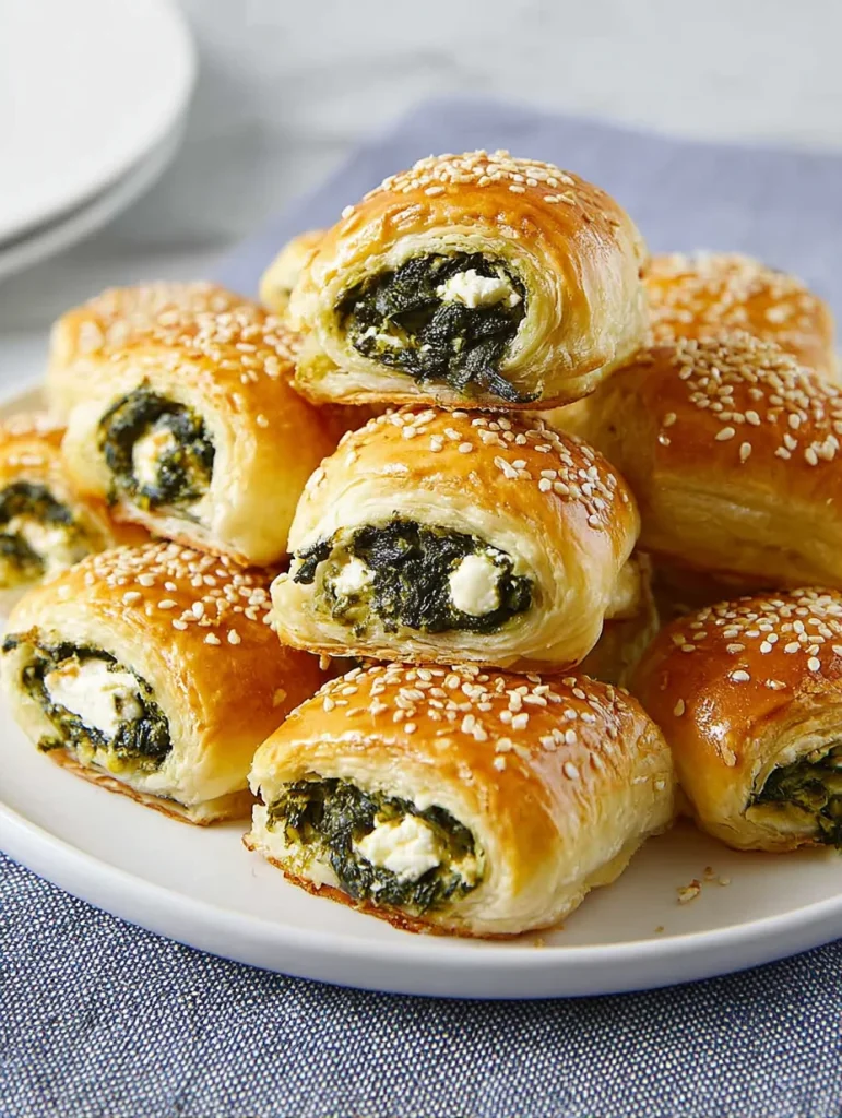 Spinach & Feta Puff Pastry Rolls