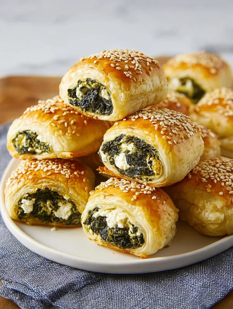 Spinach & Feta Puff Pastry Rolls