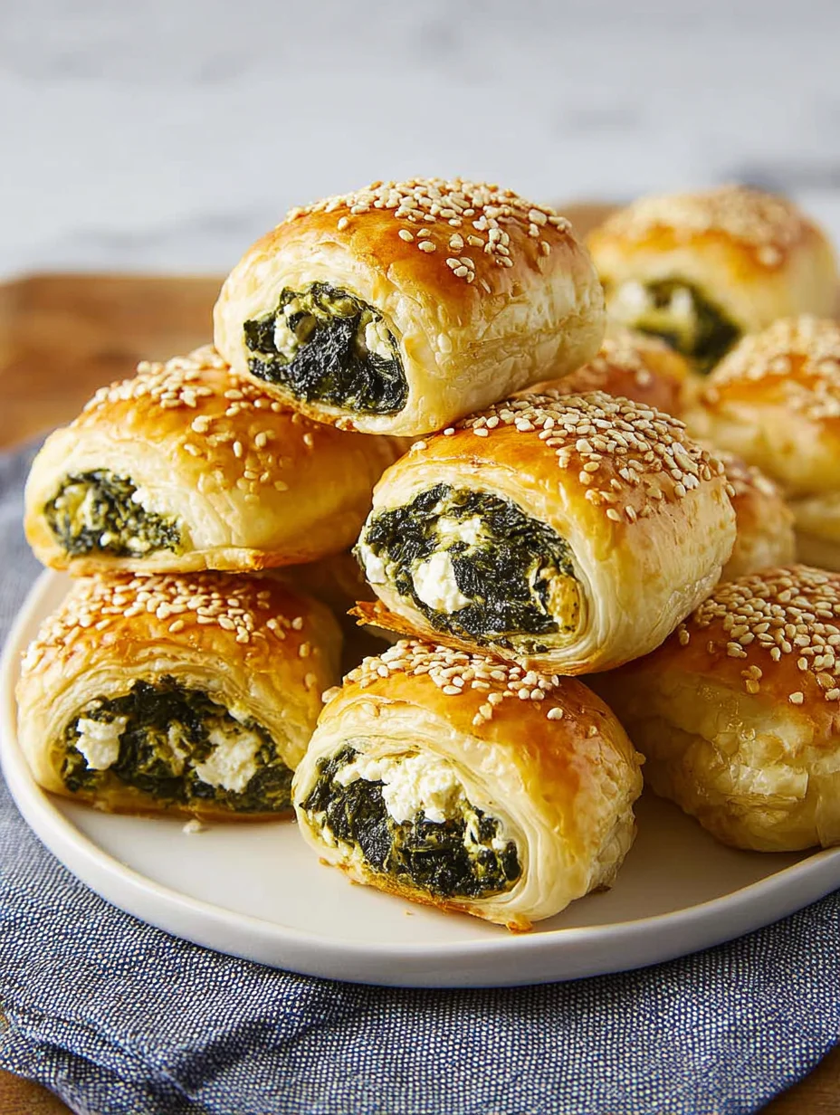 Spinach & Feta Puff Pastry Rolls