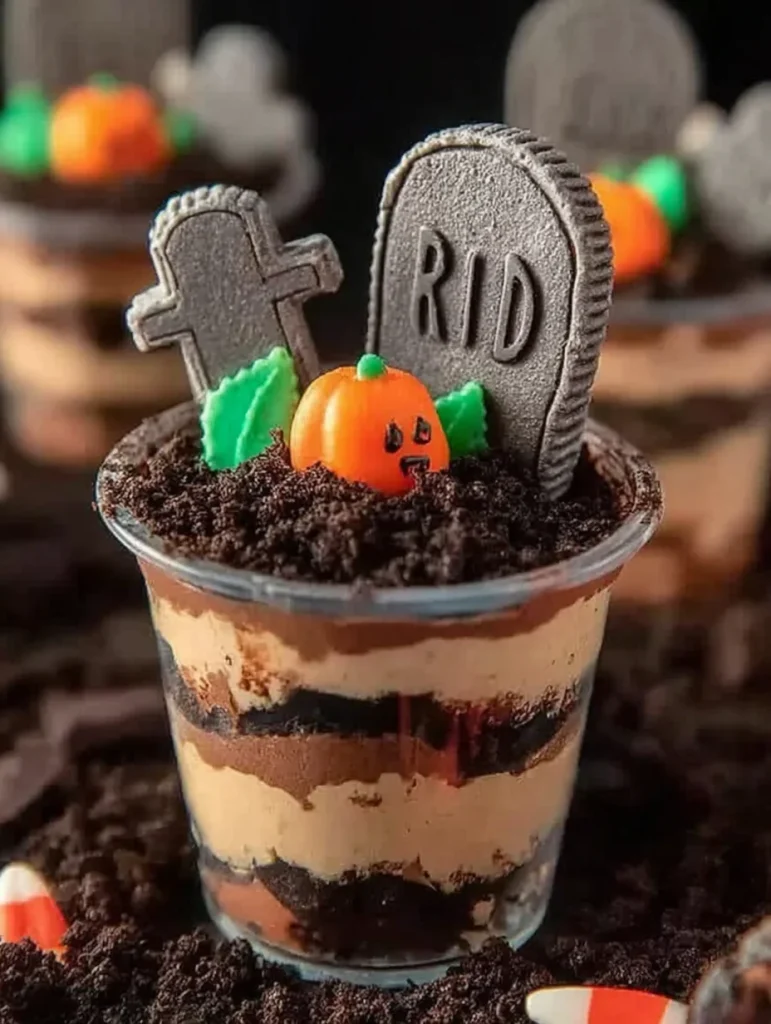 Spooky Graveyard Dirt Cake Cups