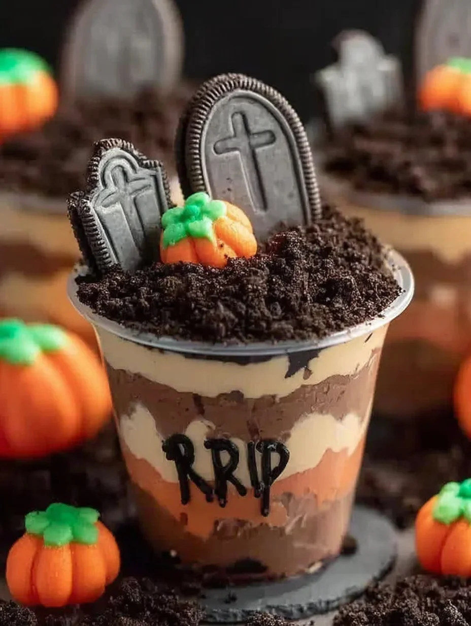 Spooky Graveyard Dirt Cake Cups