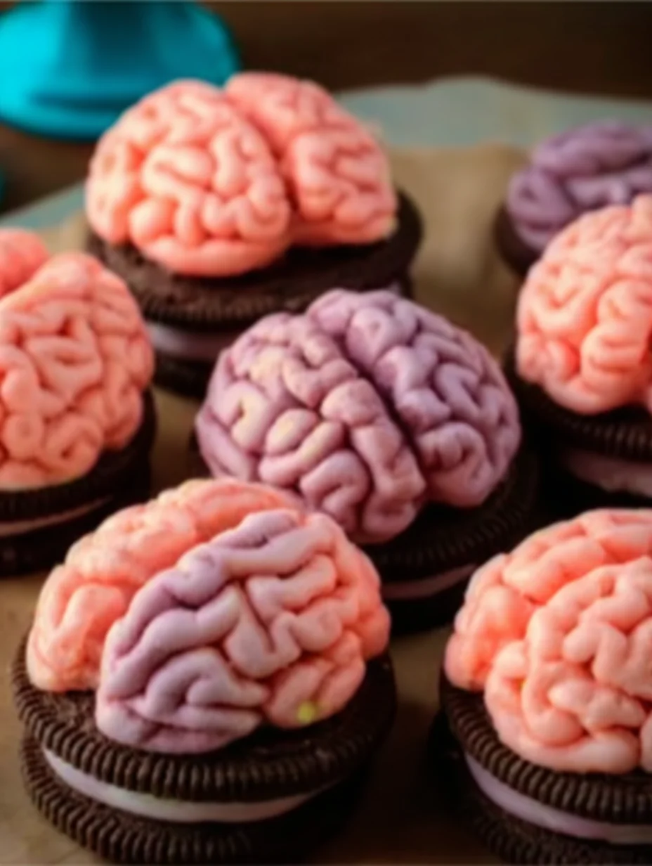 Spooky Zombie Brain Cookies for Halloween