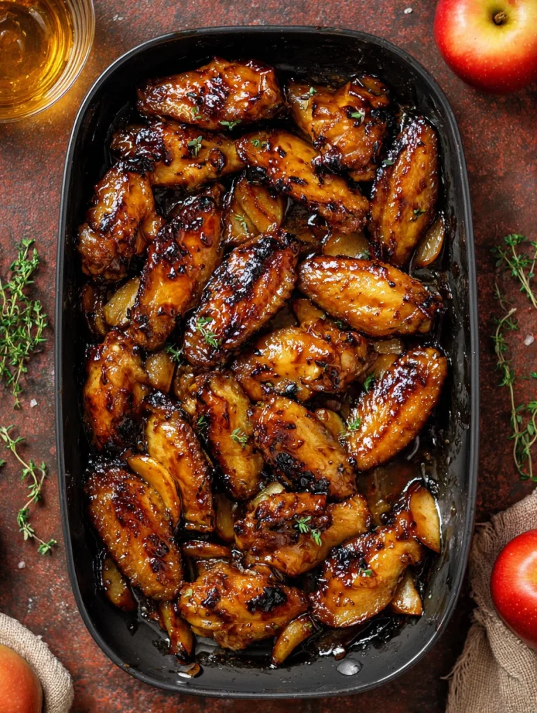 Sticky Maple Apple Chicken Wings