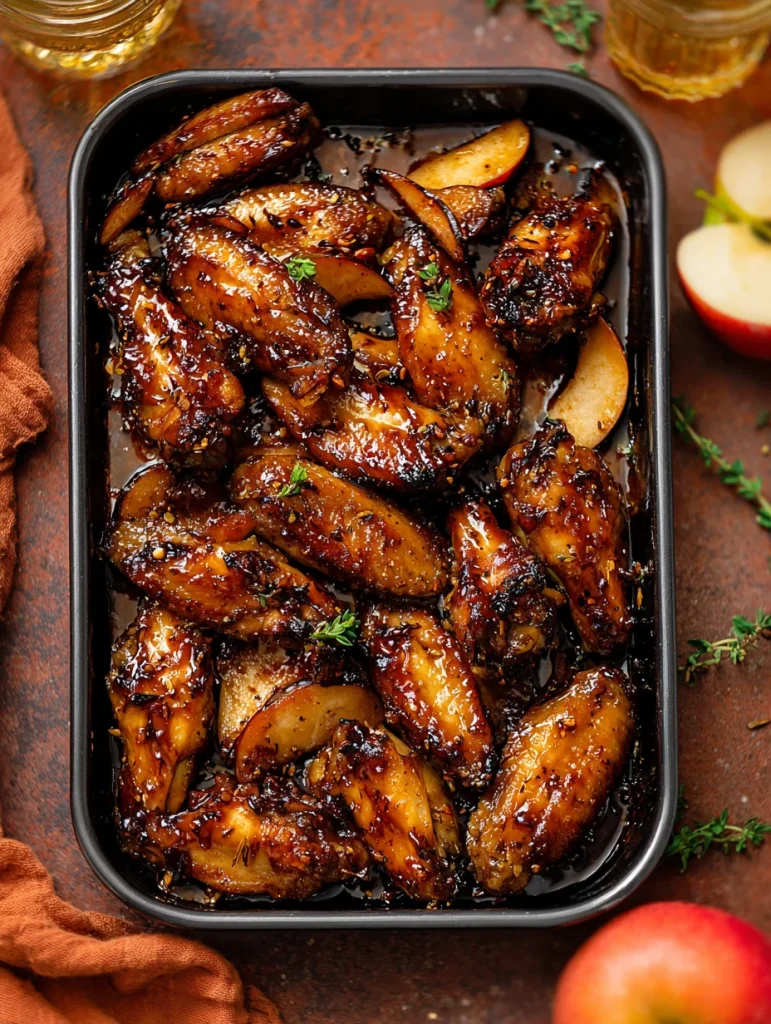 Sticky Maple Apple Chicken Wings