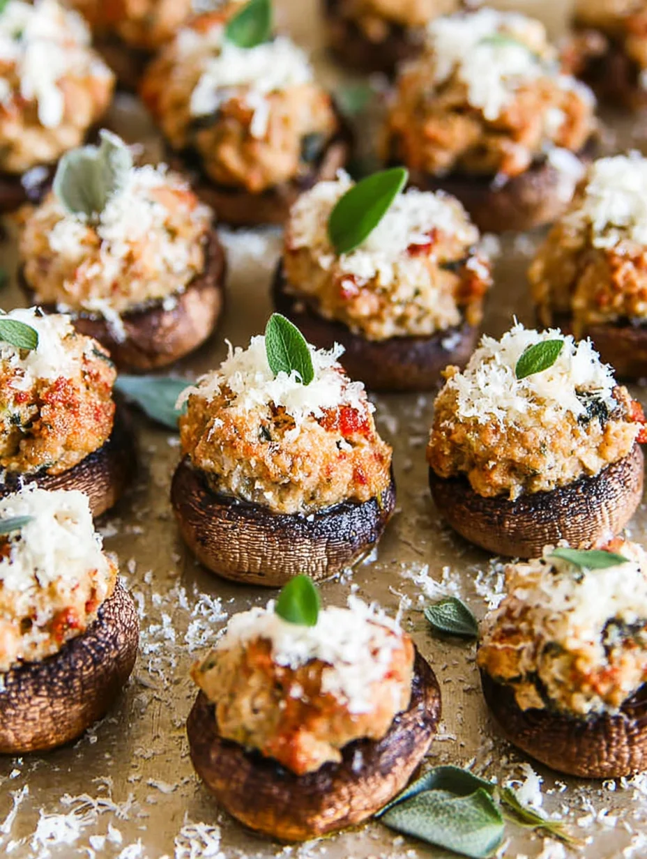 Stuffed Mushrooms with Sage & Cheese