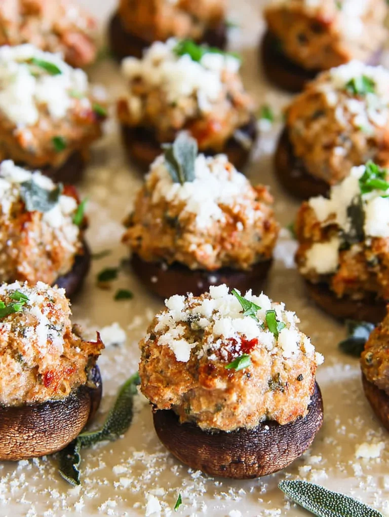 Stuffed Mushrooms with Sage & Cheese