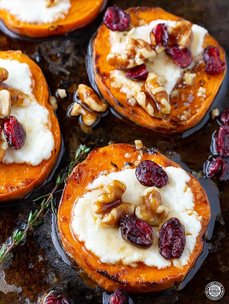 Sweet Potato Rounds with Goat Cheese Recipe