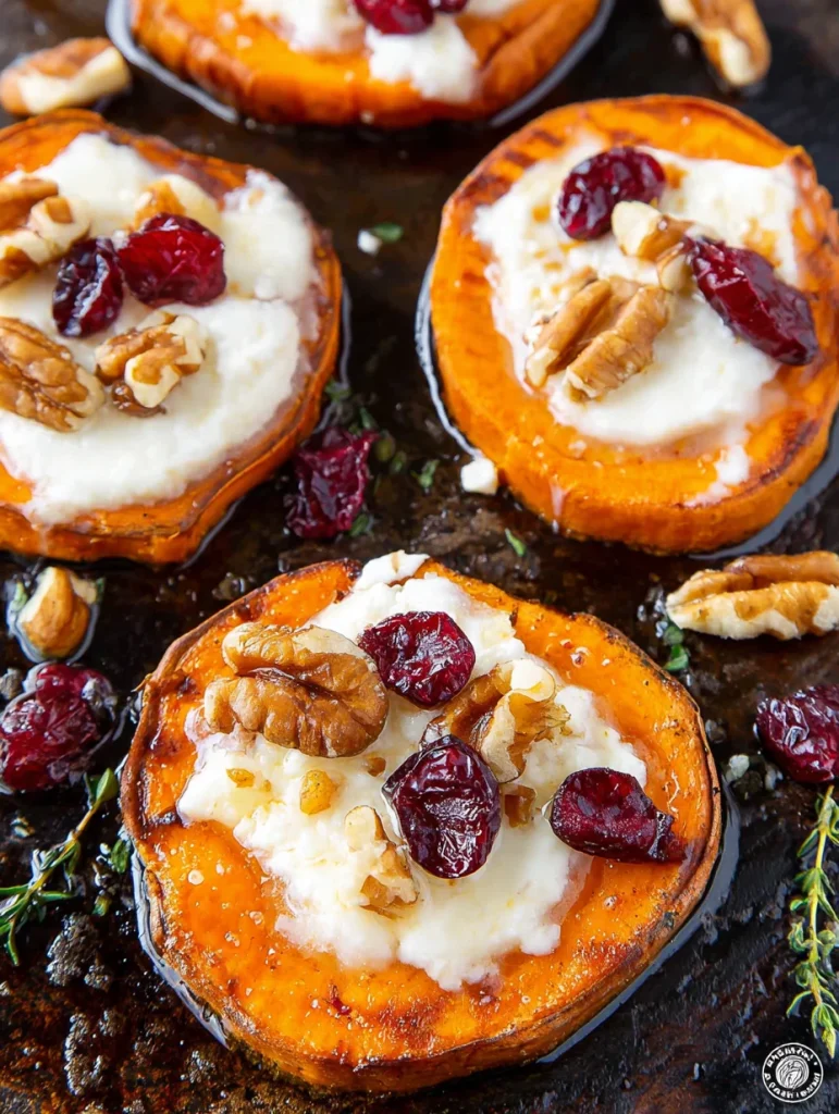 Sweet Potato Rounds with Goat Cheese Recipe