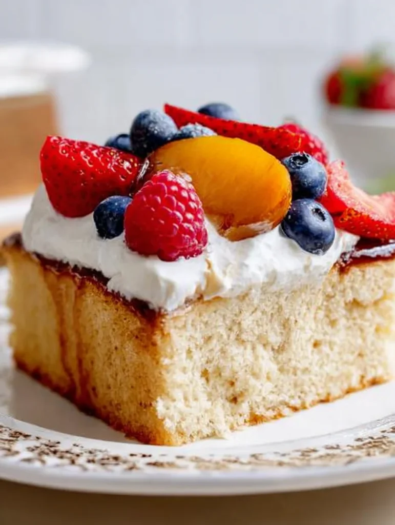 Tres Leches Cake with Seasonal Fruit Recipe