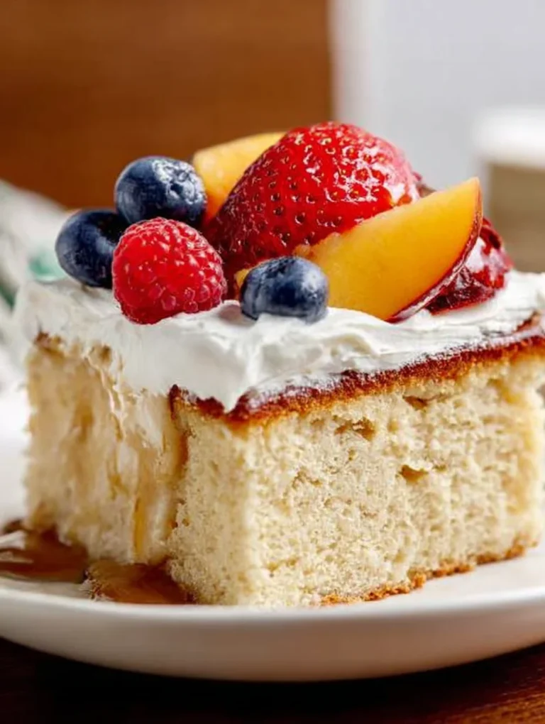 Tres Leches Cake with Seasonal Fruit Recipe
