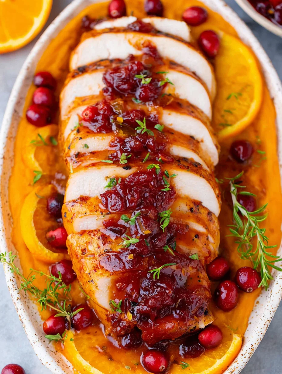 Turkey Breast with Cranberry Orange Sauce