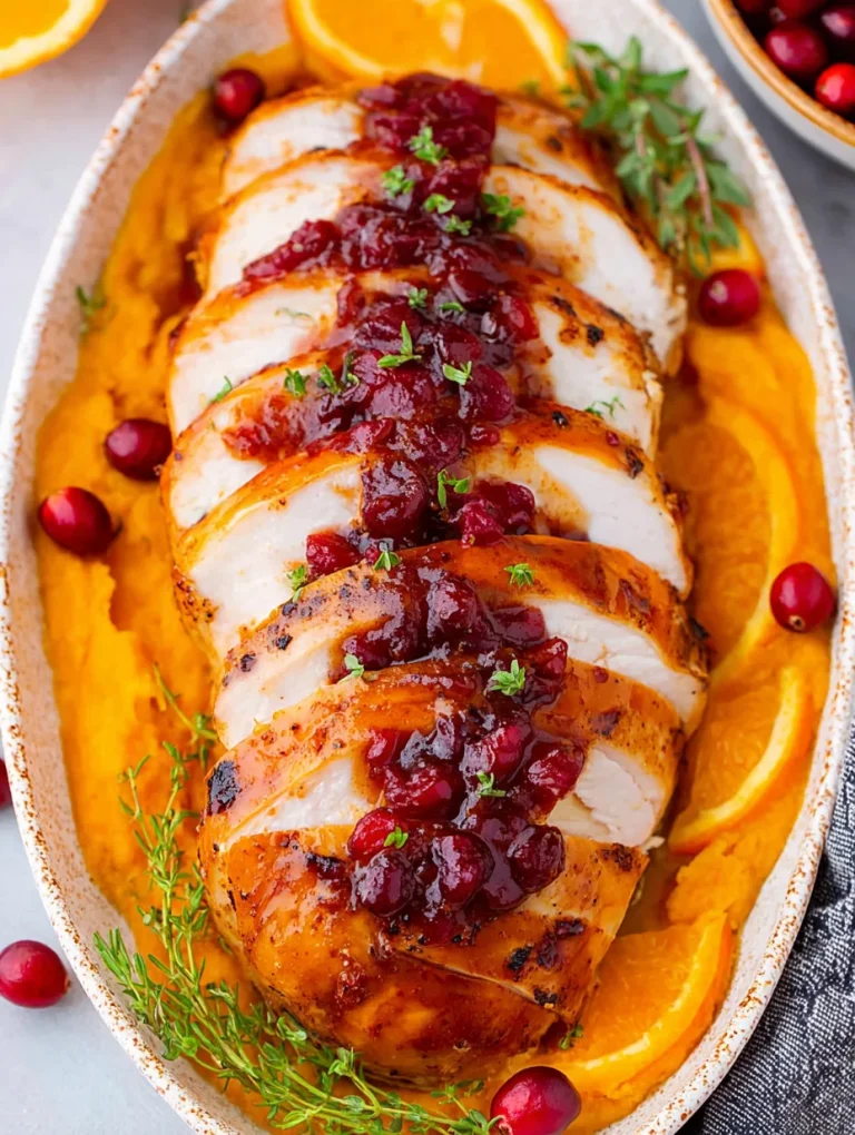 Turkey Breast with Cranberry Orange Sauce