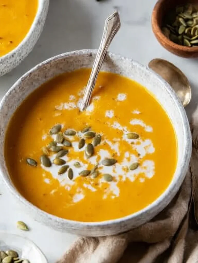 Winter Squash Soup with Chestnut Cream