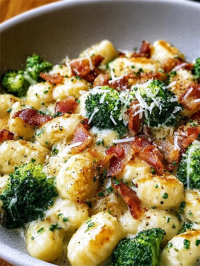 boursin bacon broccoli gnocchi
