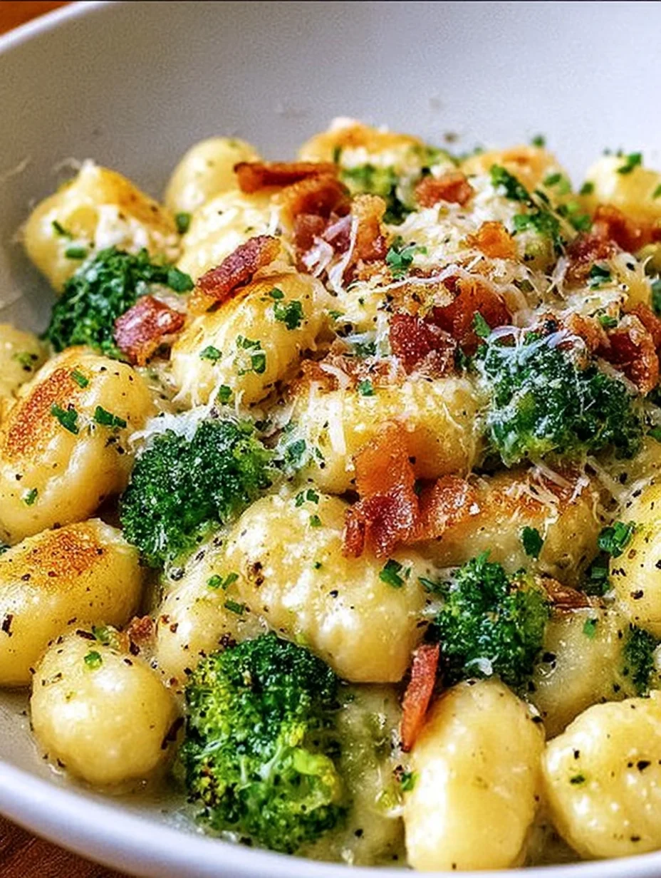 boursin bacon broccoli gnocchi