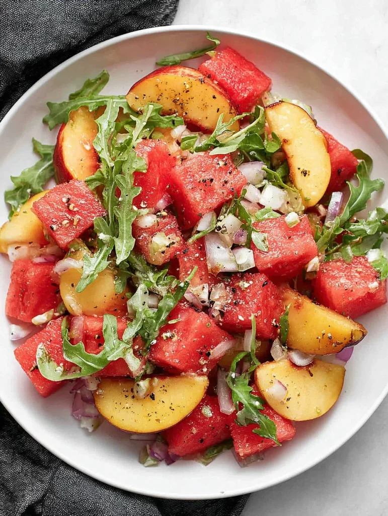 juicy watermelon peach salad