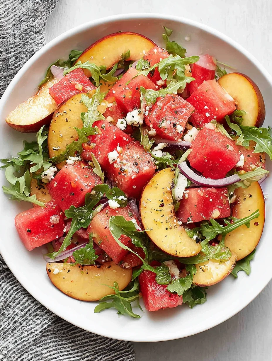 juicy watermelon peach salad