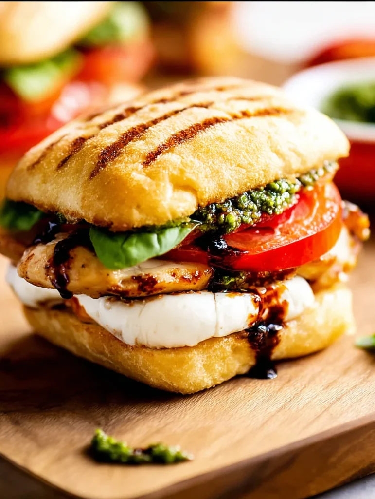 pedto chicken caprese grilled sandwich
